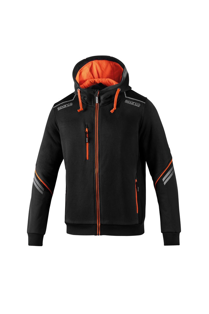 SPARCO 02414NRAF3L Mechanic's tech Hooded full zip TW black/orange L Photo-0 