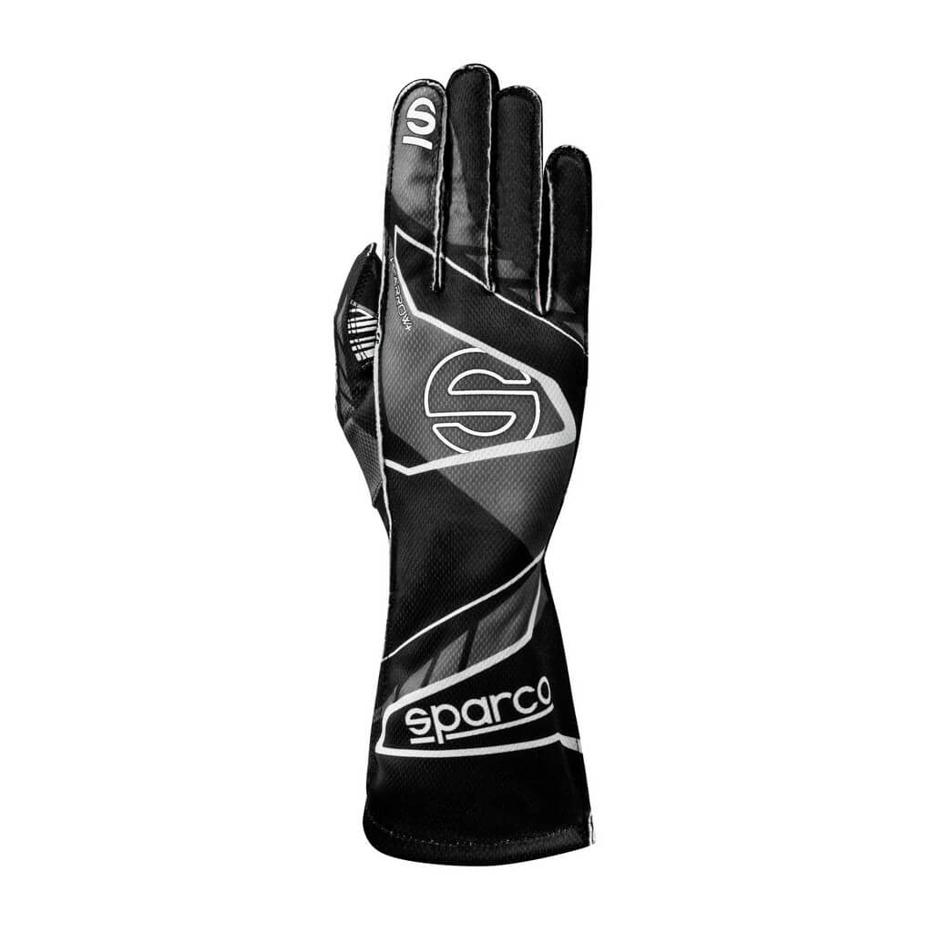 SPARCO BKG0003B0K1004 Karting Gloves K-Arrow + (FIA 8877-2022), Black / Grey, Size 4 Photo-0 