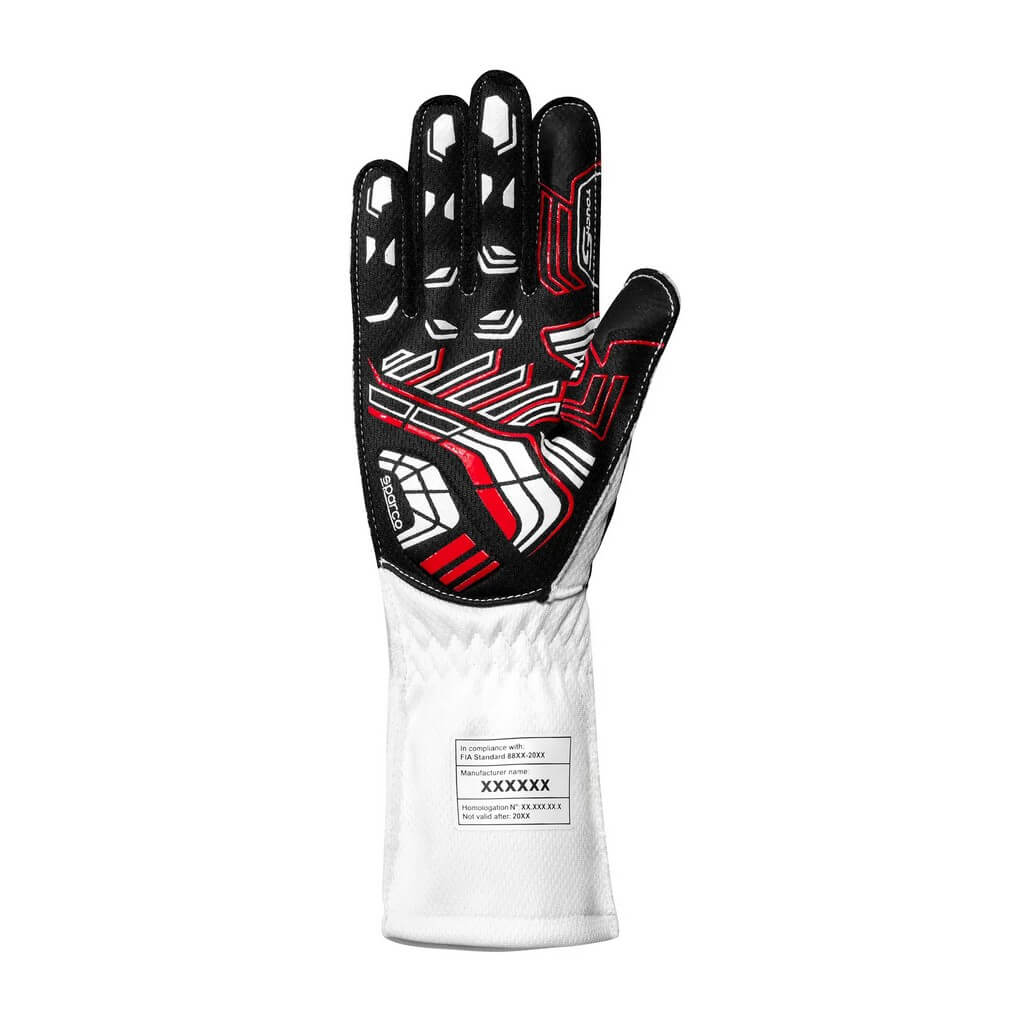 SPARCO BKG0003B0W0811 Karting Gloves K-Arrow + (FIA 8877-2022), White / Black, Size 11 Photo-1 