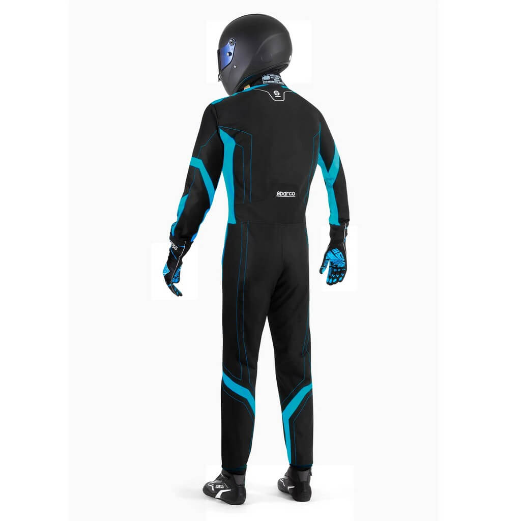 SPARCO BKS0010B0K3000L Karting Suit Thunder Advanced, Black / Sky Blue, Size L Photo-2 