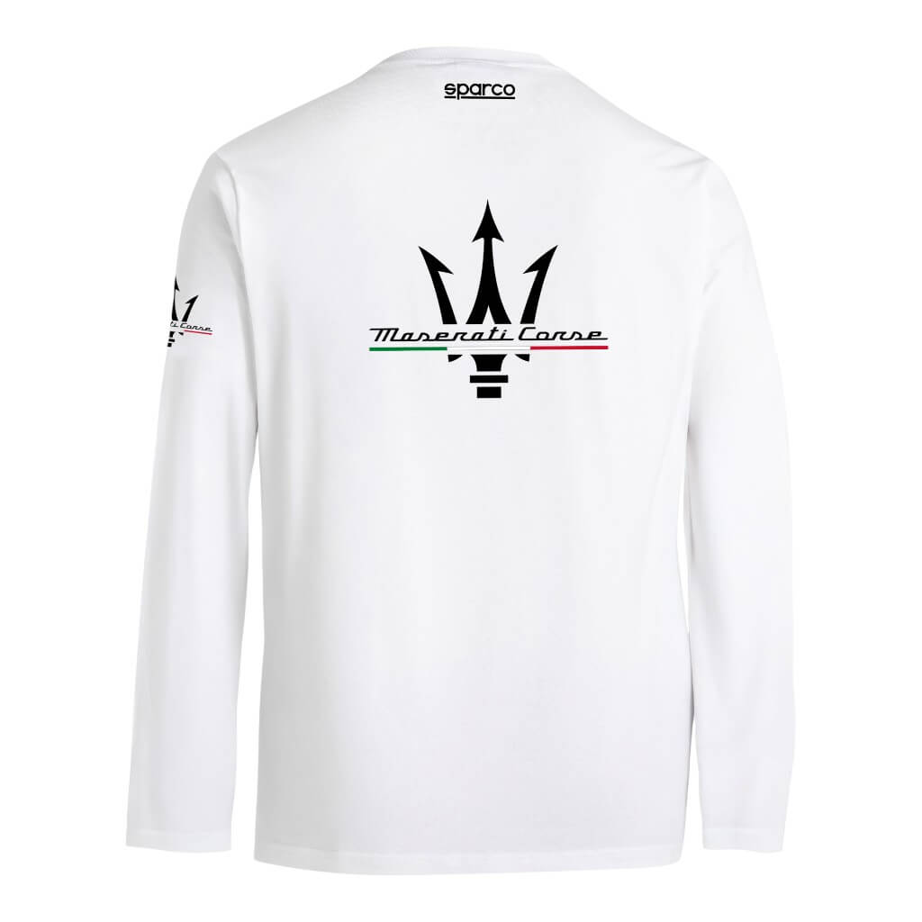 SPARCO BML0060J0W0100S Long Sleeve T-Shirt Maserati, White, Size S Photo-1 
