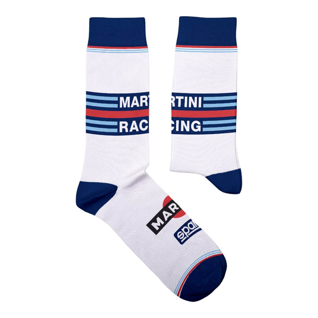 SPARCO BMZ0011D0W06A32 Socks Martini-R Iconic 2, White/Blue, Size 36-40 Photo-0 