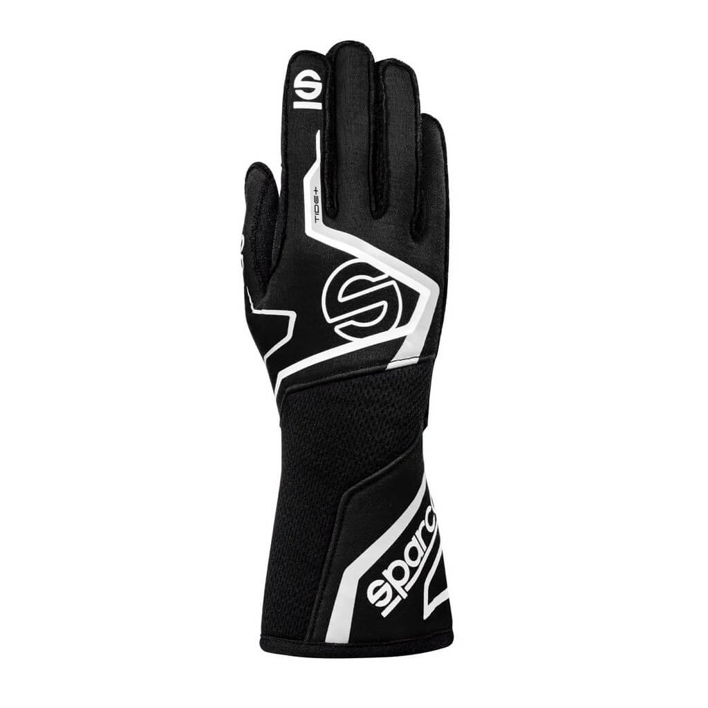 SPARCO BRG0001B0K06012 Racing Gloves Tide+, Black / White, Size 12 Photo-0 