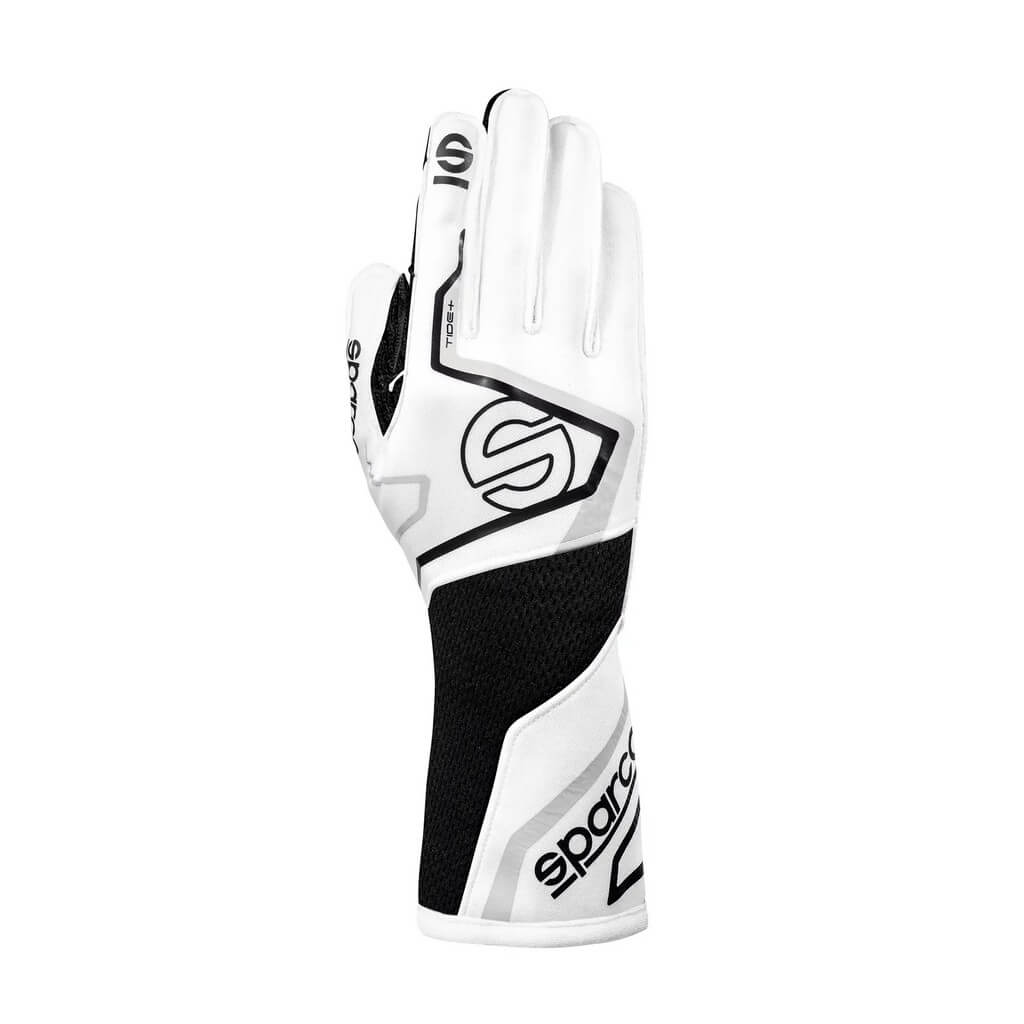 SPARCO BRG0001B0W08008 Racing Gloves Tide+, White / Black, Size 8 Photo-0 