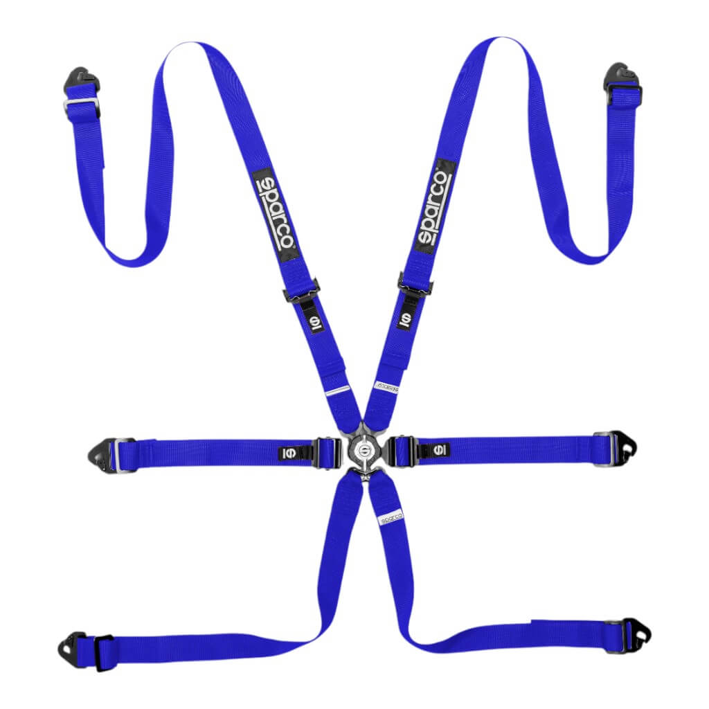 SPARCO BRN0040B0B0100N Harness Competition H-2 PD Steel 26, 6 Point, Blue Photo-0 