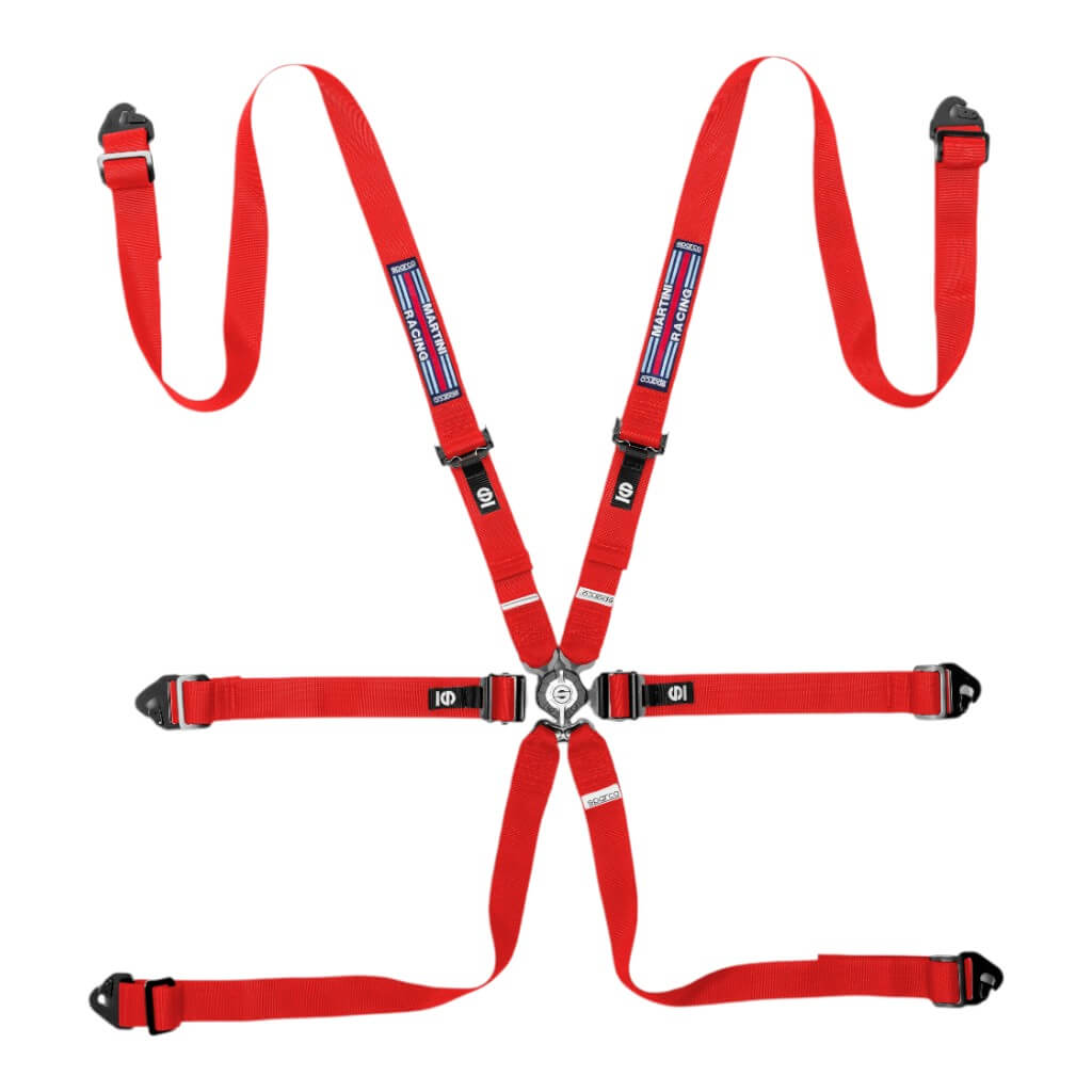 SPARCO BRN0040D0R0100N Safe Harness Competition H-2PD MR 26, 6 Point, Red Photo-0 