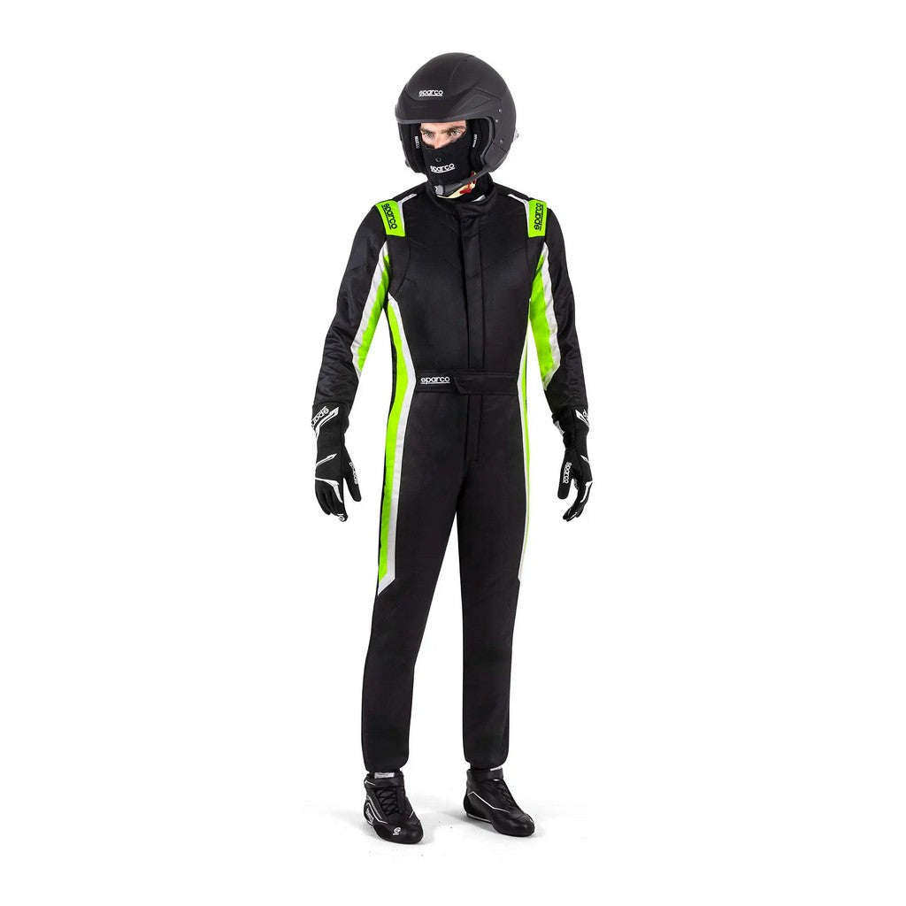 SPARCO BRS0006B0K15056 Racing Suit Sprint (R566), Black / Fluo Green, Size 56 Photo-1 