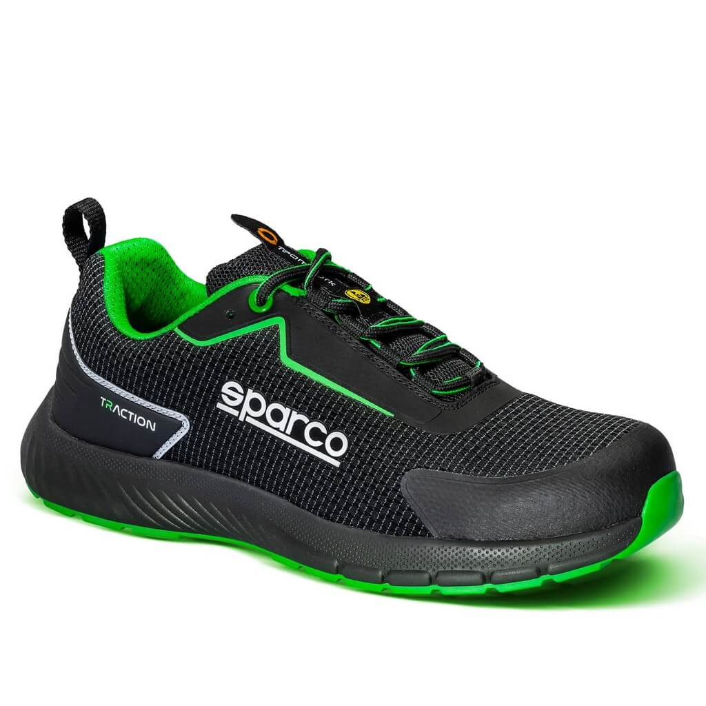 SPARCO BTB0002B0K15038 Shoes Traction Sanyo, Black / Fluo Green, Size 38 Photo-0 