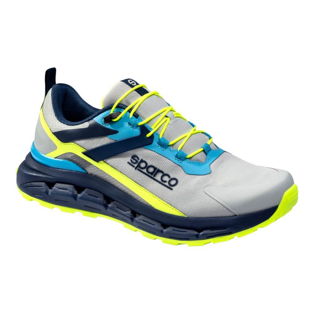 SPARCO BTB0037B0E61045 Teamwork Shoes S-Pike Turini O2, Silver/Blue/Fluo Lime, Size 45 Photo-0 