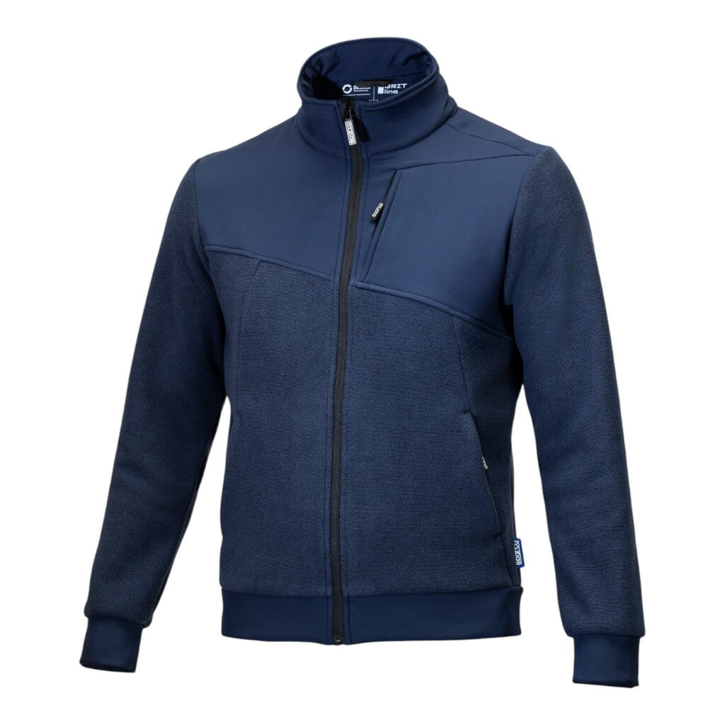 SPARCO BTF0004B0N0200L Full Zip Fleece Grit Crestone, Blue, Size L Photo-0 