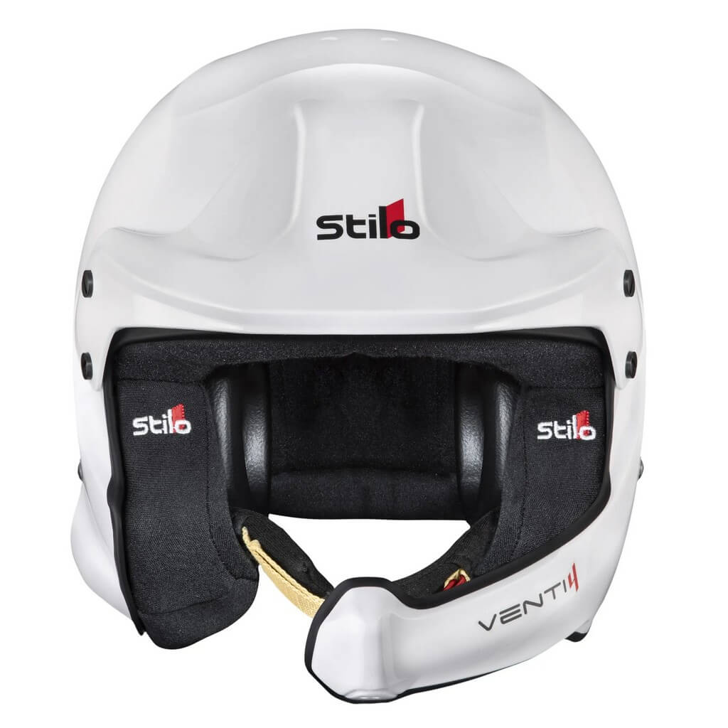 STILO AA0224BG2V540101 Open-Face Helmet Venti4 WRC Composite Rally (Snell SA2020, FIA 8859-24, Hans FIA8858-10), White Outer / Black Inner, Size 54 Photo-1 