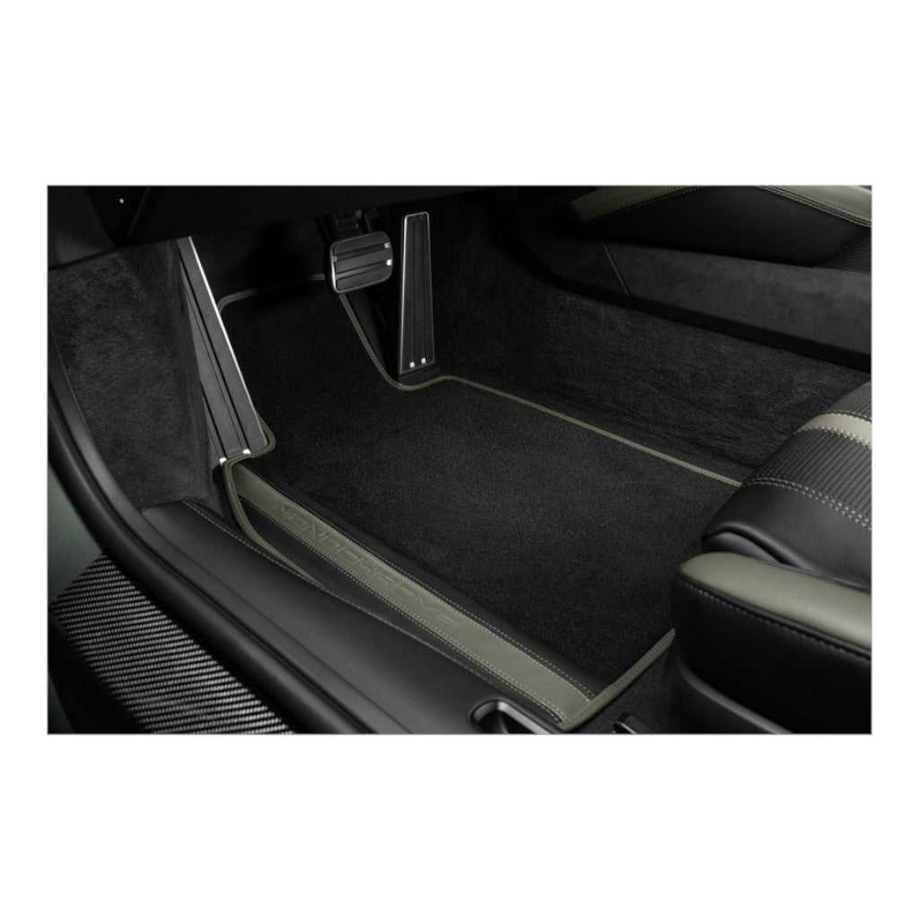 TECHART +00.410.004.CCC V00: Floor Mat Set Edging Twin Seam, Custom Color, Leather Photo-0 