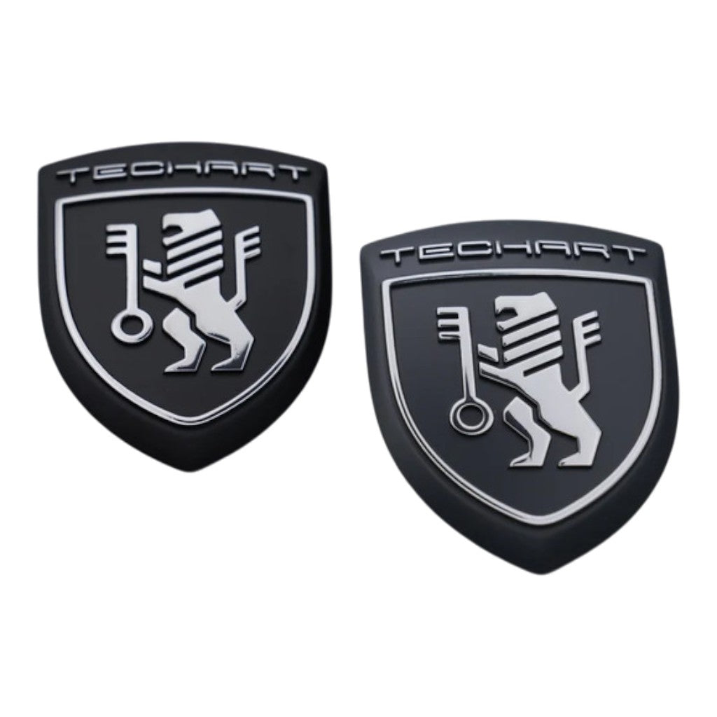 TECHART 000.965.202.CHR TECHART Front Hood Emblem, Black/Chrome Photo-1 