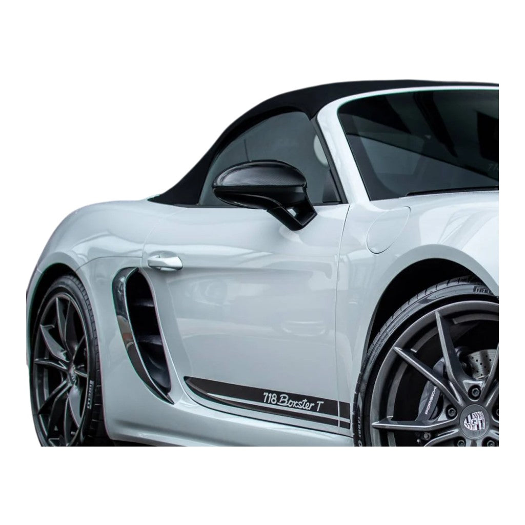 TECHART 082.121.320.009M Side Mirror Trims (LHD), Carbon Matte for PORSCHE 718 Cayman/Boxster S/T/GTS/GTS 4.0/GT4/GT4 RS/Spyder/Spyder RS/GT4 Spyder/Spyder RS Photo-2 