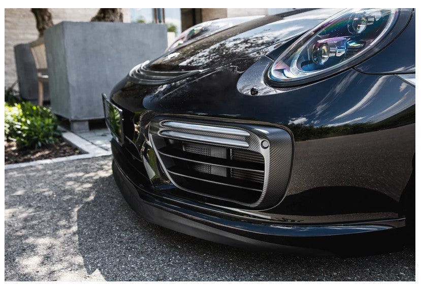 TECHART 091.121.197.009 Front Grille Airblades, Carbon Matte for PORSCHE 911 Turbo/Turbo S (991.2) Photo-1 