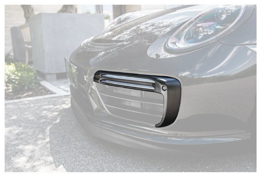 TECHART 091.121.197.009G Front Grille Airblades, Carbon Glossy for PORSCHE 911 Turbo/Turbo S (991.2) Photo-0 