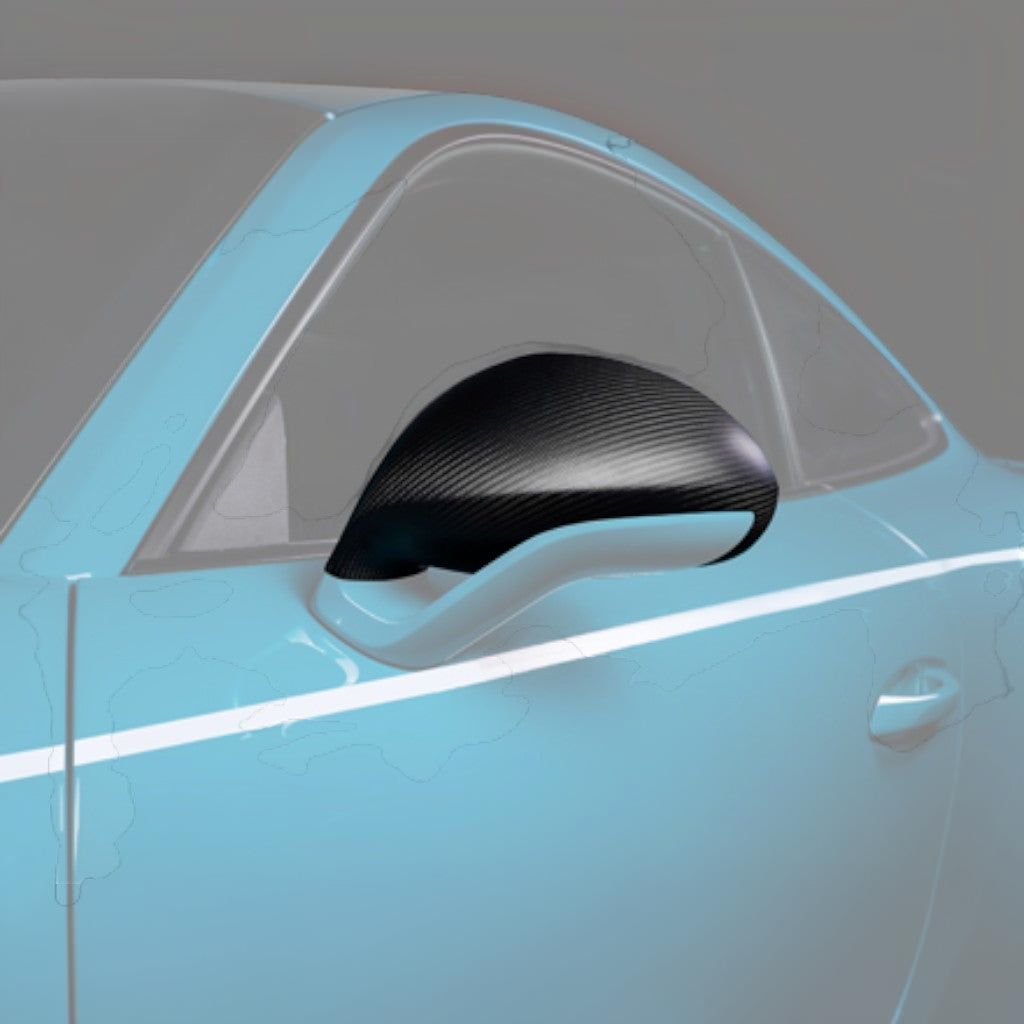 TECHART 091.121.859.009 SportDesign Side Mirror Shells (RHD), Carbon Matte for PORSCHE 911 Carrera 4/S/4S/GTS/4 GTS/Turbo/Turbo S/GT3/GT3 Touring/GT3RS (991) Photo-1 