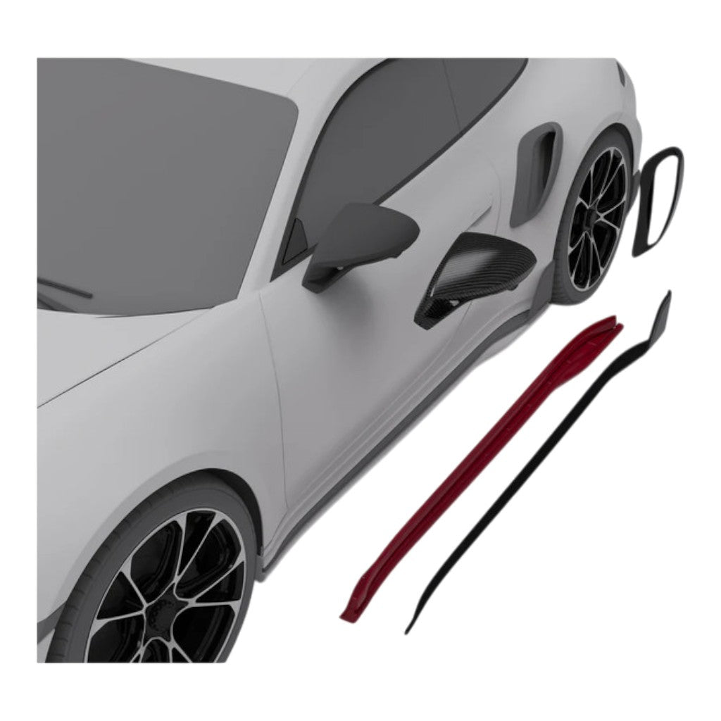 TECHART 092.121.357.009M-01 Side Skirts with Carbon Insert, Matte for PORSCHE 911 Turbo (992.1) / Turbo S (992) Photo-1 