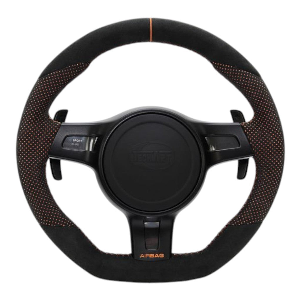 TECHART 097.430.374.CCC TECHART 3-Spokes Steering Wheel Type 4, Leather for PORSCHE 911 Carrera 4/S/4S/GTS/4 GTS/Turbo/Turbo S/GT3/GT3 Touring (991.1) Photo-0 