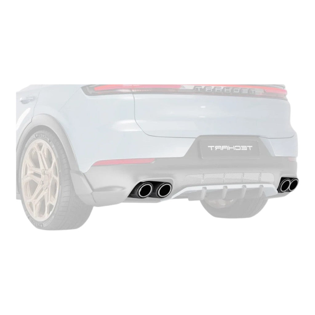TECHART 09Y.310.800.009 Titanium Tail Pipe Kit with Carbon Trim for PORSCHE Cayenne (E3.1/E3.2) Photo-1 