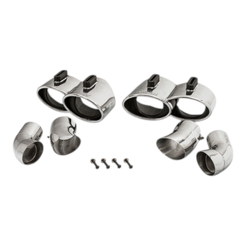 TECHART +91.310.960.009 V01: Exhaust System Tailpipes, Glossy Chrome for PORSCHE 911 Turbo/Turbo S (991) Photo-0 