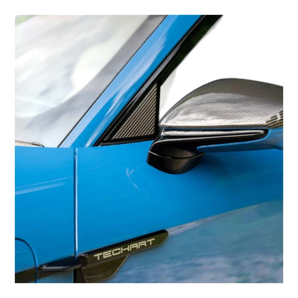 TECHART +9J.121.310.003 V01: Left/Right Window Triangles in Visible Carbon Matte for PORSCHE Taycan (9J1) Photo-4 