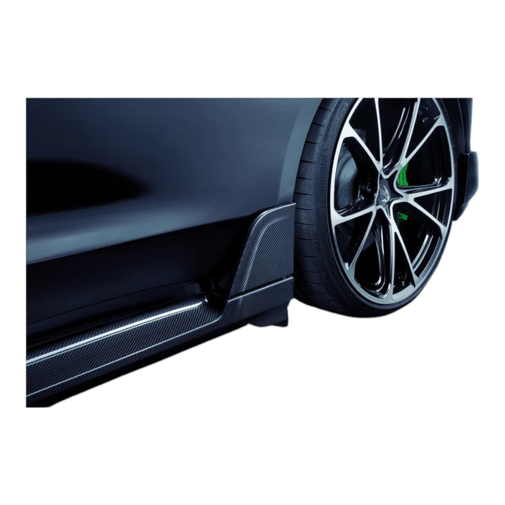 TECHART +9J.121.350.003 V01: Side Skirts with Fin in Visible Carbon, Matte for PORSCHE Taycan (9J1) Photo-3 