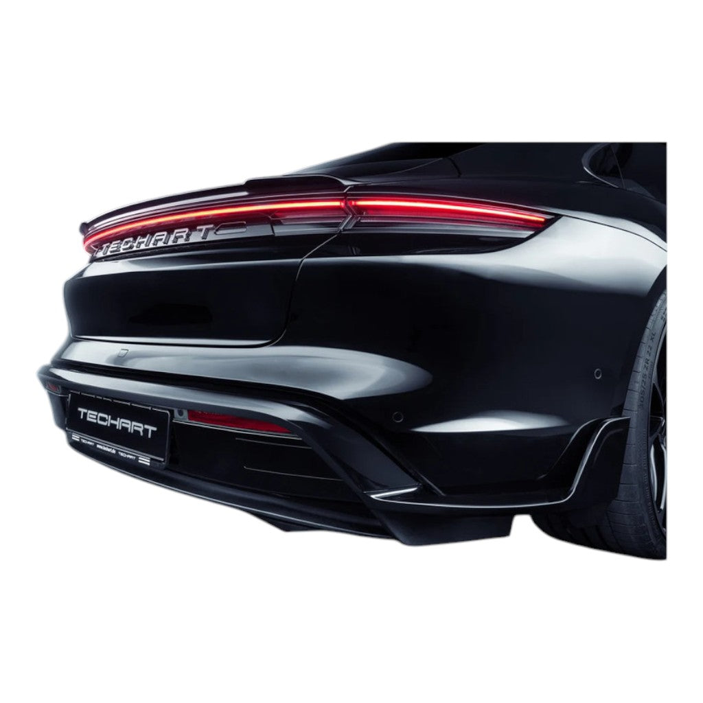TECHART +9J.121.500.002 V01: Diffuser Frame with Fins in Visible Carbon, Glossy for PORSCHE Taycan (9J1) Photo-2 