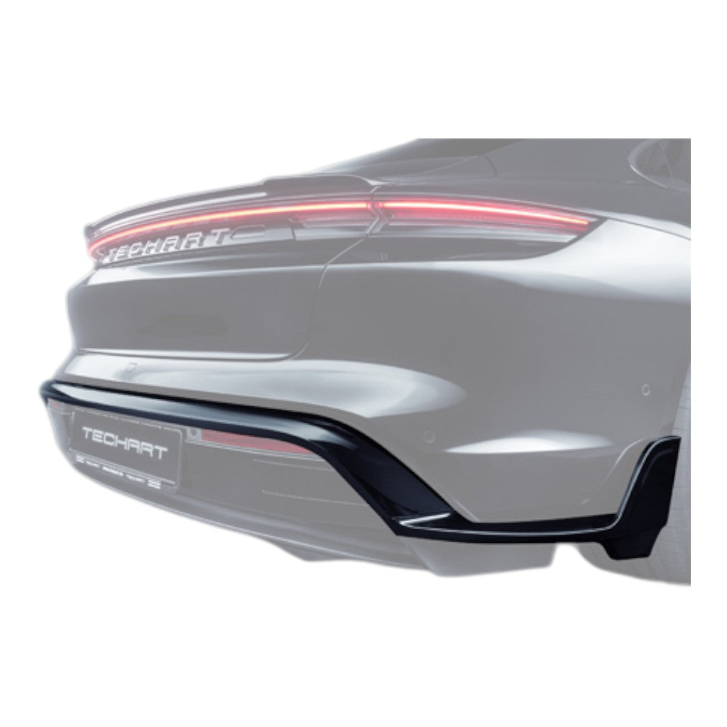 TECHART +9J.121.500.003 V01: Diffuser Frame with Fins in Visible Carbon, Matte for PORSCHE Taycan (9J1) Photo-0 