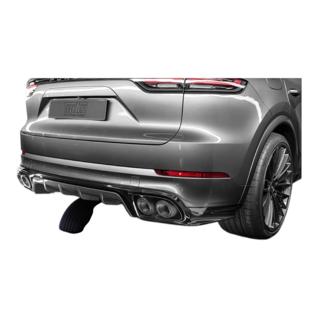 TECHART +9Y.100.056.000 V02: Rear Apron For Vehicles with Trailer Hitch for PORSCHE Cayenne (E3.1/E3.2) Photo-4 