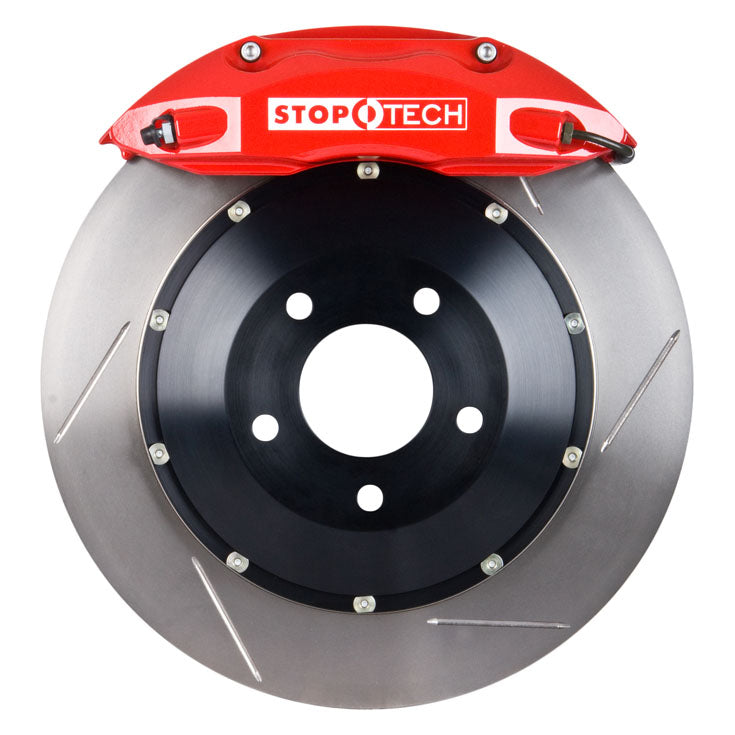 STOPTECH 83.838.4700.71 BBK 2PC ROTOR, FRONT SLOTTED 355X32/ST40 RED SUBARU STI '04-07 Photo-0 