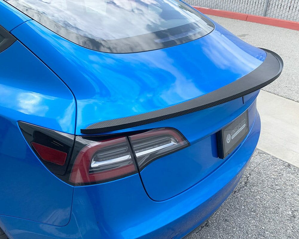 UNPLUGGED PERFORMANCE UP-M3-305-10.1 High Downforce Trunk Spoiler, Autoclaved Dry Carbon, Satin XPEL Stealth (Includes Trunk Spoiler & Gurney Flap) for TESLA Model 3 Photo-0 