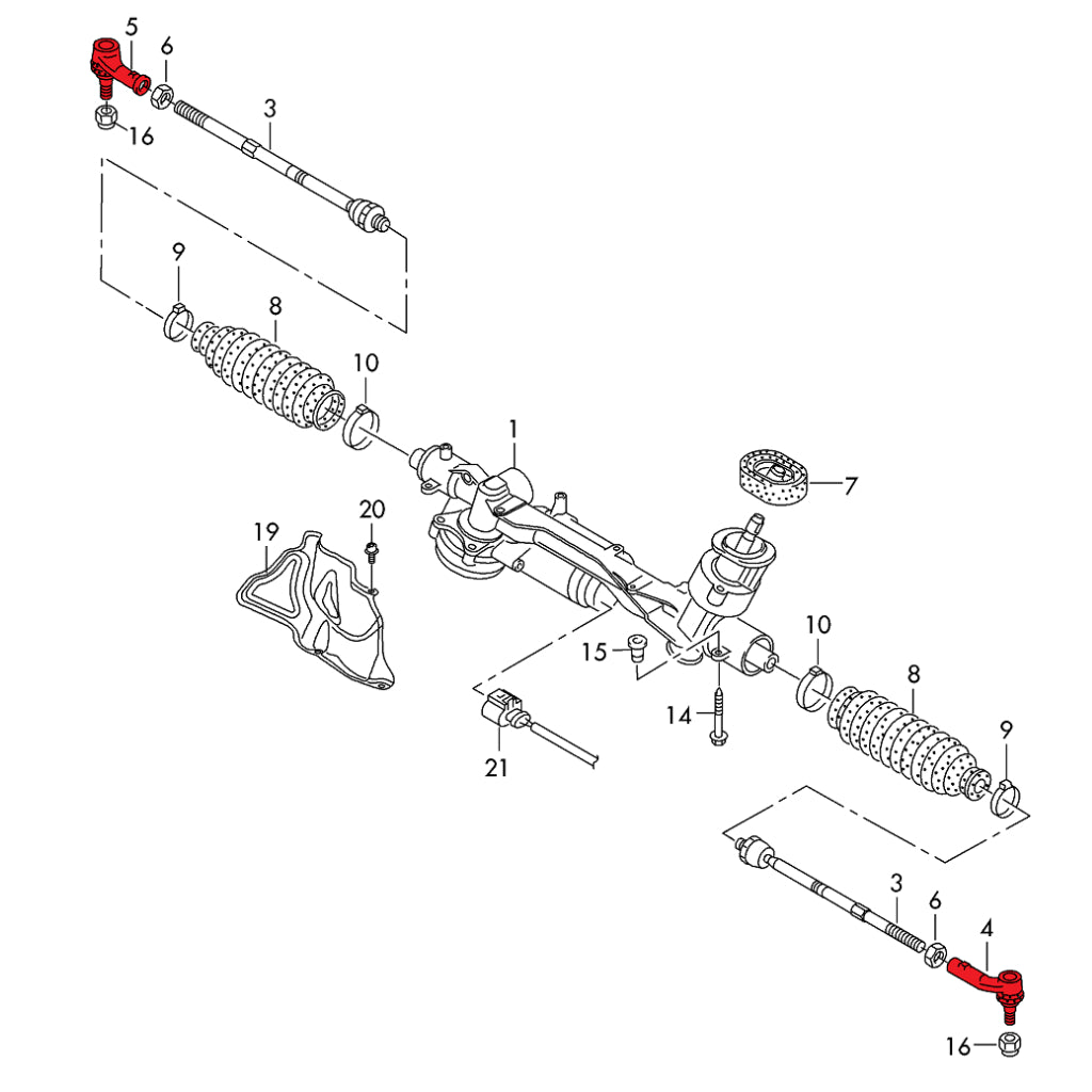 VERKLINE WAS-512 Bump Steer Adjustable Front Tie Rod Ends Kit for AUDI RS3 (8P) / VW Golf GTI / R (Mk5 / Mk6) Photo-3 