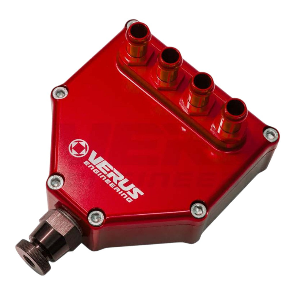 VERUS ENGINEERING A0477A-RED Air Oil Seperator Kit, Red for FORD Mustang GT / GT350 / GT350R (S550) Photo-0 