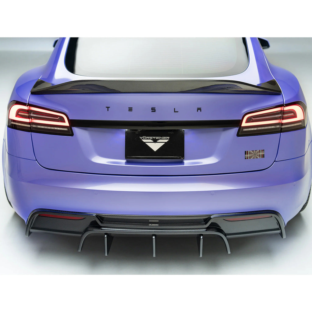 VORSTEINER TEV3070 Decklid Spoiler VRS (Gloss Carbon) for TESLA Model S Plaid 2023- Photo-2 