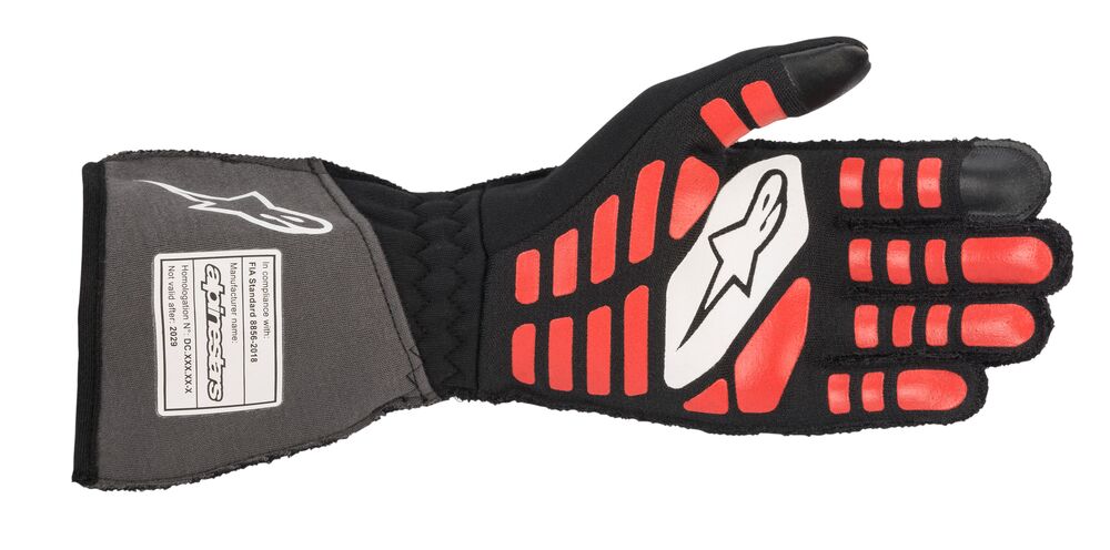 ALPINESTARS 3550120_1036_XL TECH 1-ZX v2 Racing gloves, FIA 8856-2018, black/grey/red, size XL Photo-1 