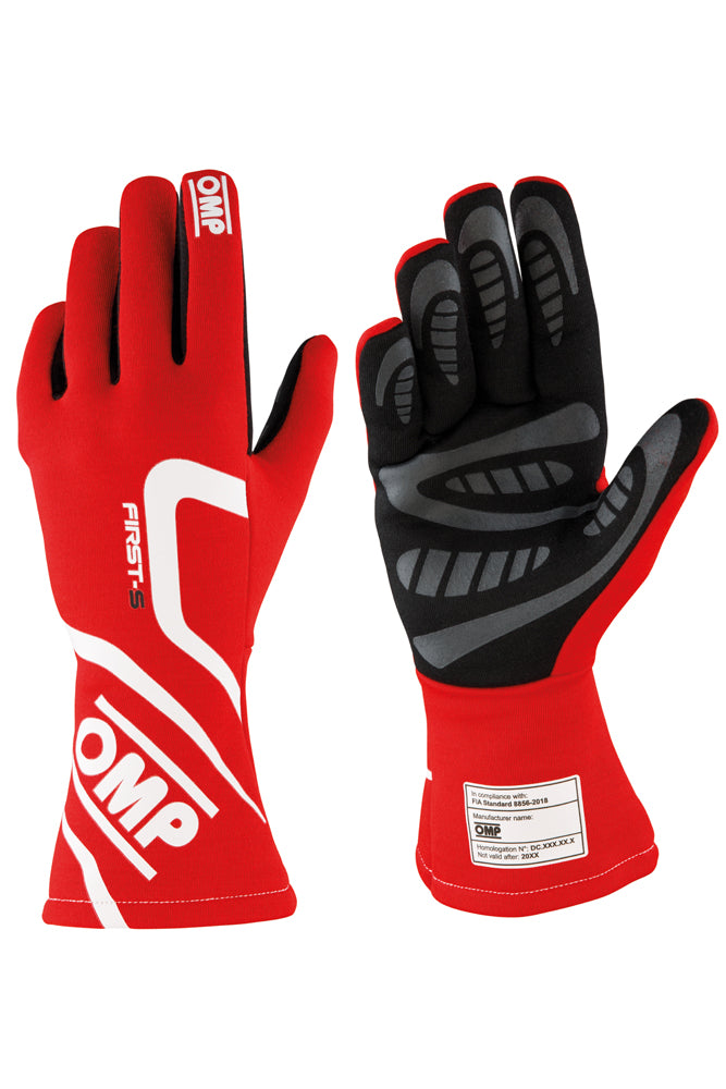 OMP IB0-0761-C01-061-L (IB/761A/R/L) FIRST-S my2020 Racing gloves, FIA 8856-2018, red, size L Photo-0 