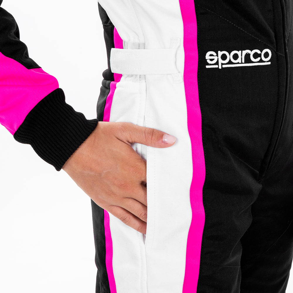 SPARCO 002341LNRBF120 KERB YOUTH GIRL Kart suit, CIK, black/white/magenta, size 120 Photo-4 