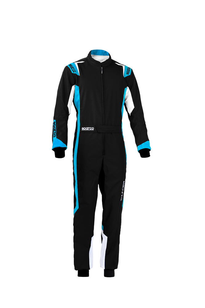 SPARCO 002342NRAZ150 THUNDER YOUTH Kart suit, CIK, black/blue, size 150 Photo-0 