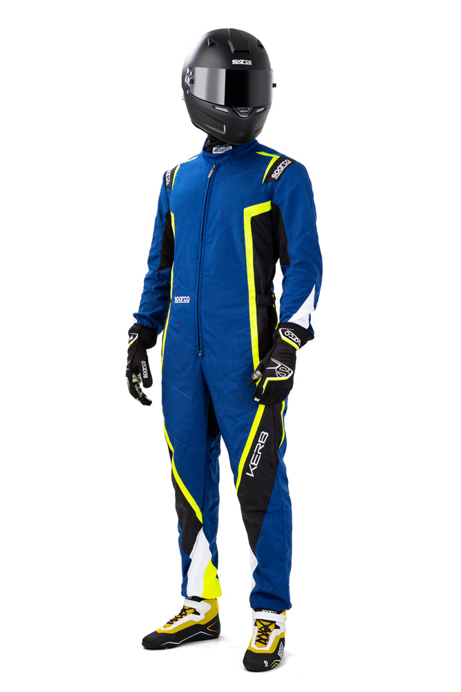 SPARCO 002341BNGB0XS KERB Kart suit, CIK, blue/yellow/black, size XS Photo-1 