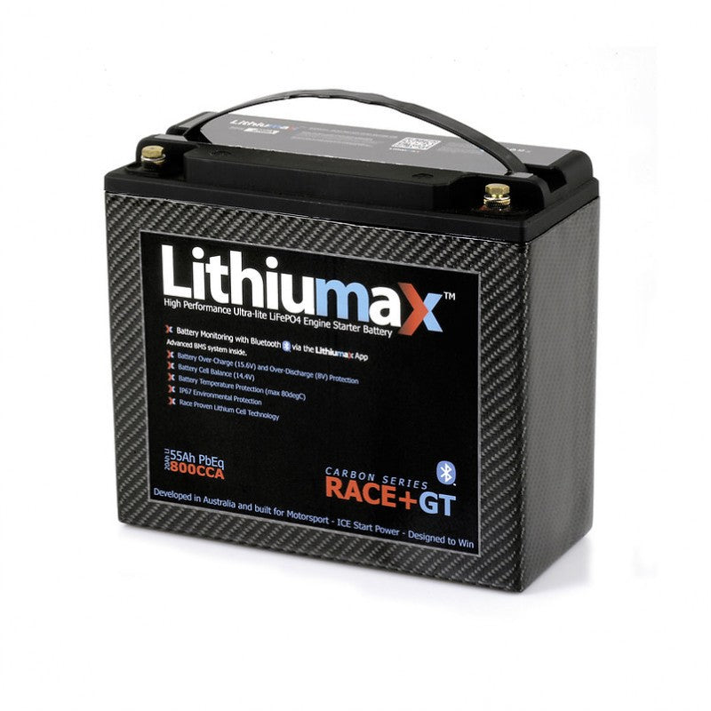 LITHIUMAX RACE+GT Battery RACE+GT Bluetooth Carbon Series 800CA 55Ah Photo-1 