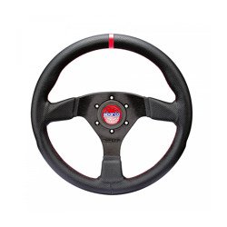 SPARCO 015R383PLUNRS R383 CHAMPION Streering wheel, dia 330 mm, 39 mm, leather, black/red Photo-0 