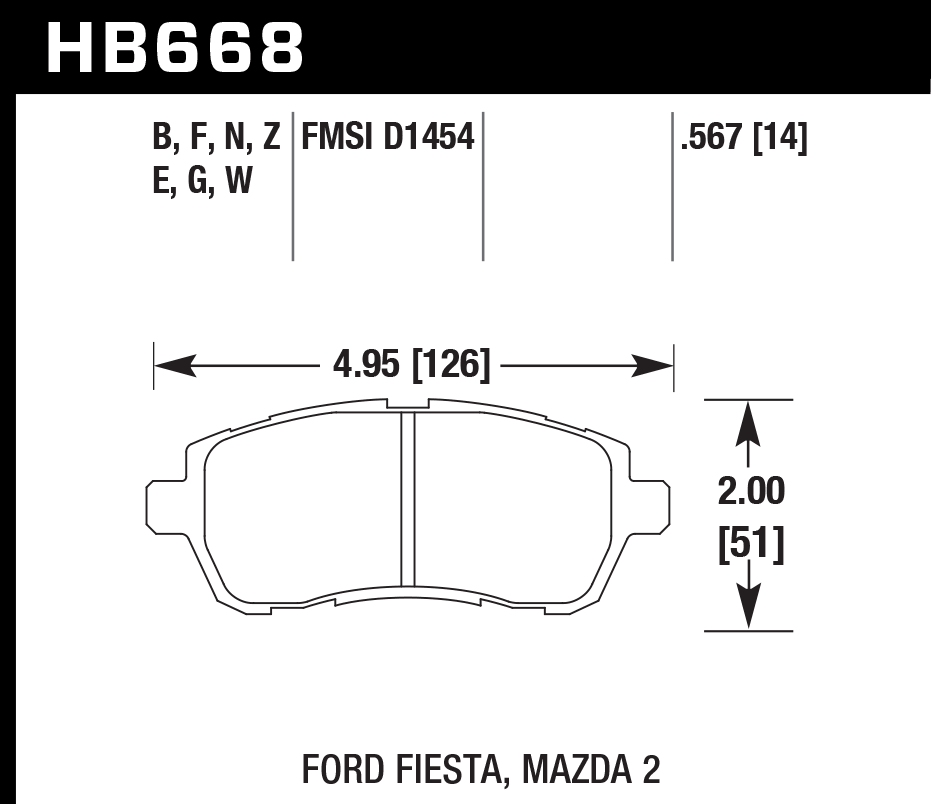 HAWK HB668D.567 Front Brake Pads ER-1 Endurance Racing for MAZDA 2 2011-2014/ FORD Fiesta SE 1.6L 2019 Photo-1 